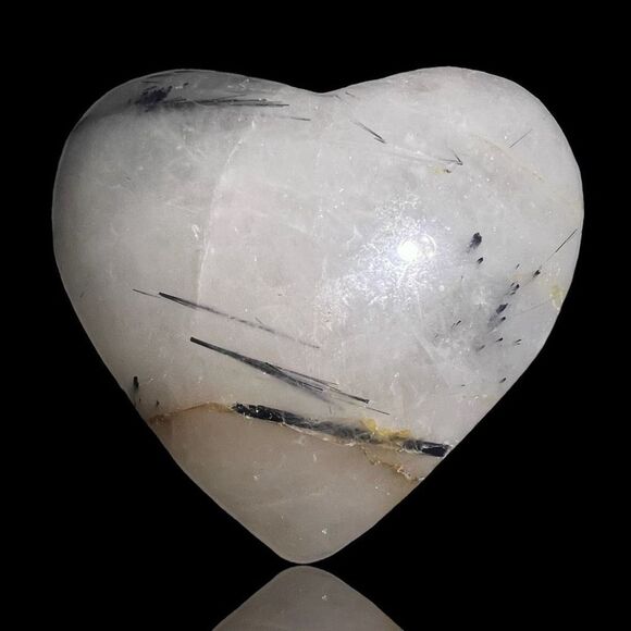 Black Rutilated Quartz Heart Carving (#2) - Picture 12 of 12